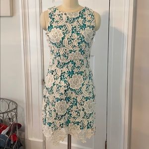 Lace overlay teal dress size small